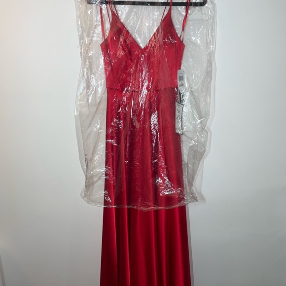 Sequin Hearts Red Satin Dress Sz 0 - Picture 13 of 13